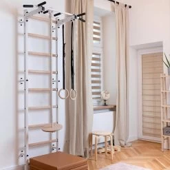 BenchK 721 + A076 Wall Bars With Accessories -Fitness Equipment Store BenchK 311W White Wall bar with 1