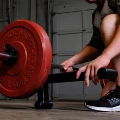 Body Solid Body-Solid Olympic Bar Jack -Fitness Equipment Store Body SolidOlympicBarJackCloseUpSettingUp