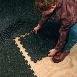 Body Solid Body-Solid Tools Interlocking Rubber Flooring (Speckled) -Fitness Equipment Store Body SolidToolsInterlockingRubberFlooring Speckled Install