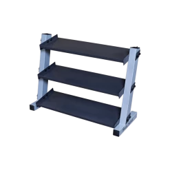 Body Solid 3 Tier Horizontal 34" Vinyl Or Neoprene Dumbbell Rack