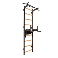 BenchK 722 Black Stall Bar For Home With Pull-up Bar And Dip Station