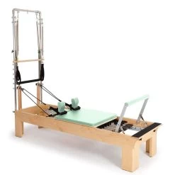 Elina Pilates Physio Wood Reformer With Tower -Fitness Equipment Store physio wood reformer with tower green