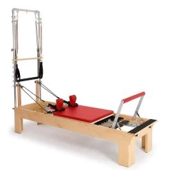 Elina Pilates Physio Wood Reformer With Tower -Fitness Equipment Store physio wood reformer with tower red