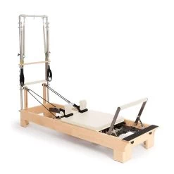 Elina Pilates Wood Reformer With Tower -Fitness Equipment Store wood reformer with tower ivory